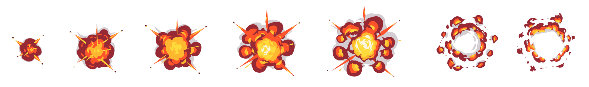 Bomb explosion animation sprite, bomb explosion sequence, cartoon bomb ...