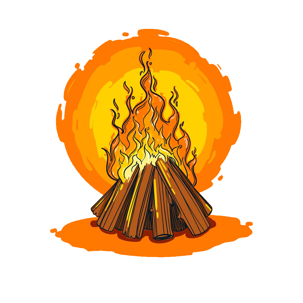 Bonfire illustration, transparent campfire png, cartoon fire flames ...