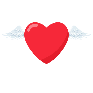 Flying heart png, heart wings png, heart with wings, flat heart design, valentines day heart, red love heart, heart background, love valentines