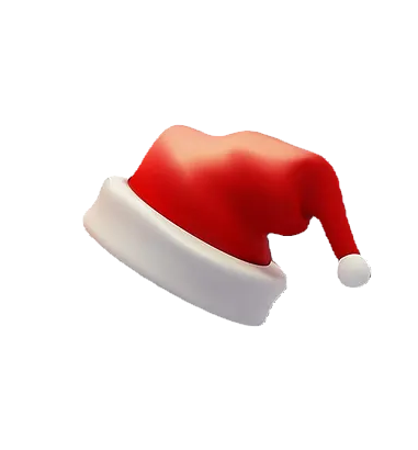 Santa red hat 3d , christmas 3d accessory, christmas hat, christmas 3d, christmas cap