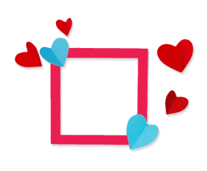 Paper hearts, heart frame, romantic frame, romantic heart frame, paper hearts frame
