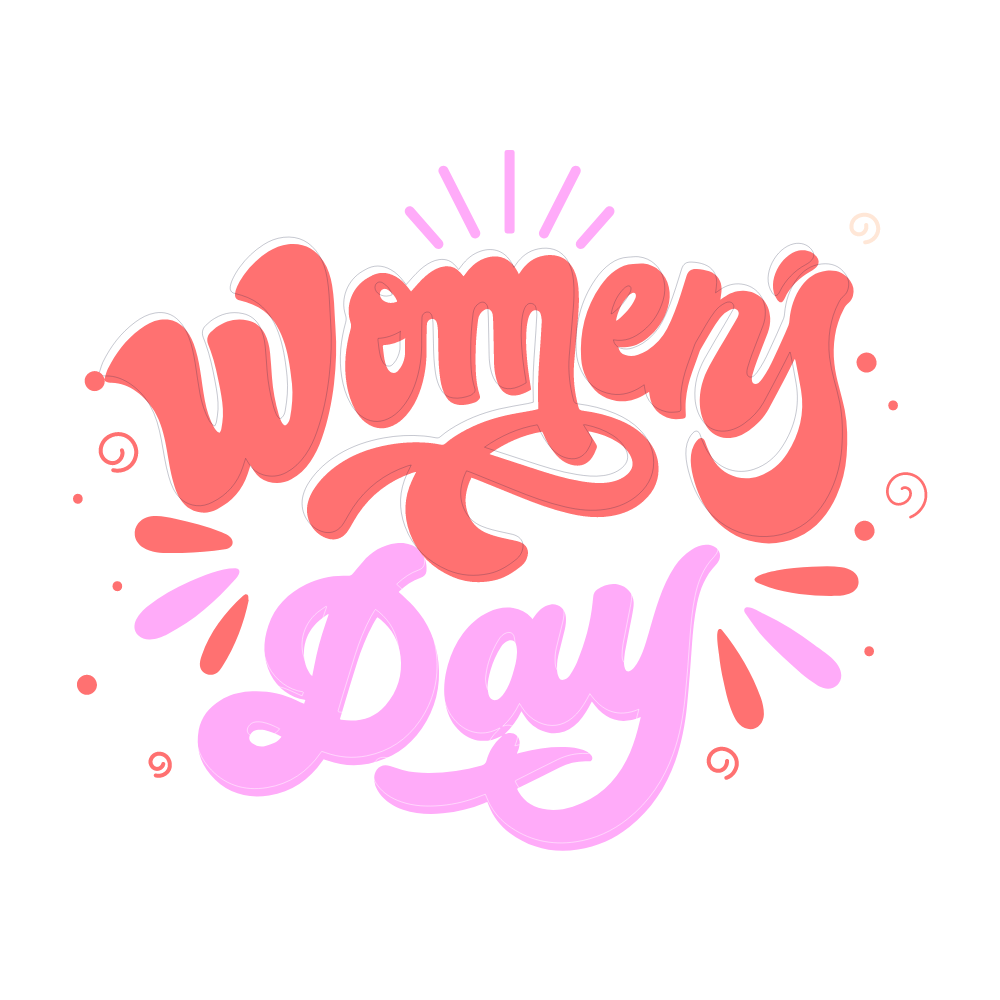 Happy women's day lettering, Hand drawn women's day text, Hand drawn women's day background, women day typography, women's day lettering 2023, women's day 2023