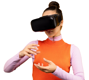 Women wearing Black VRGoggles, Hand Gesture, Virtual Reality Headset, Virtual Reality, Google glasses