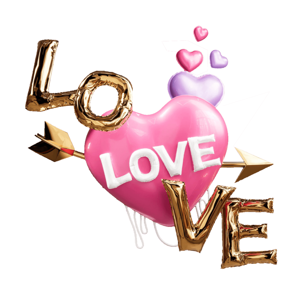 3d heart shape valentine day banner, love valentines day 2023, love ...