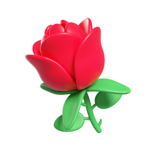 3d red rose, rose illustration, floral rosa, 3d rose icon, blooming flower, flower arrangement