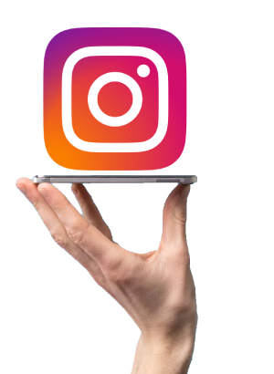Hand holding instagram icon, social media marketing, instagram marketing, social media network, mobile marketing, web marketing