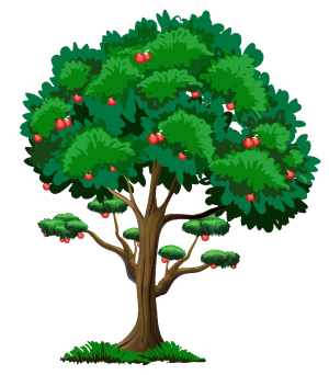 Apple tree png, apple tree clipart, nature scene, tree landscape png, green nature png, fruit tree png, red apple tree png image