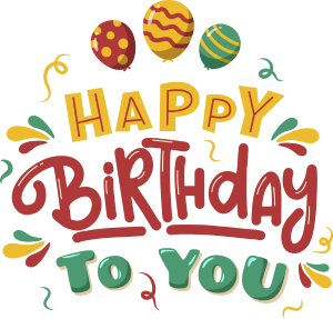 Colorful birthday typography, creative birthday lettering, birthday celebration png, birthday background transparent, birthday party background image, happy birthday png