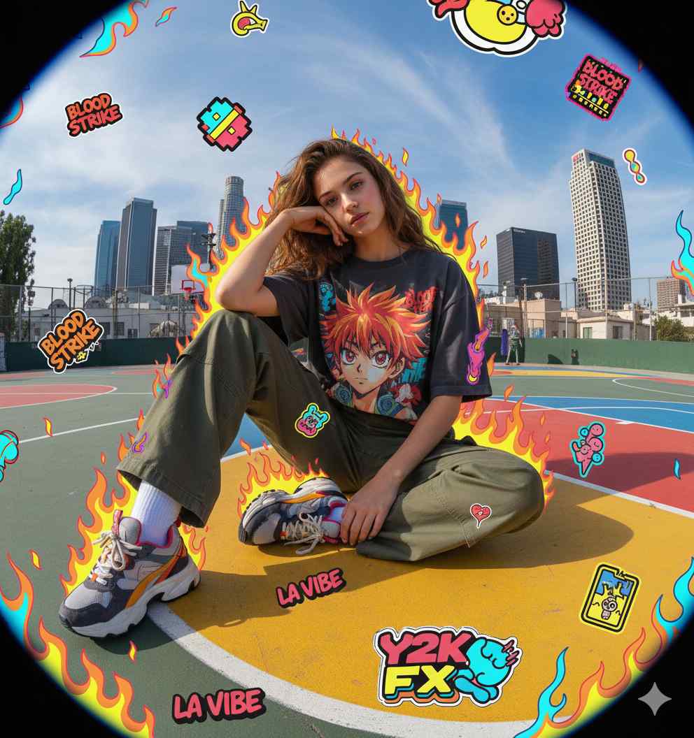 Y2K Urban Doodle Portrait Prompt | Nano Banana Prompt