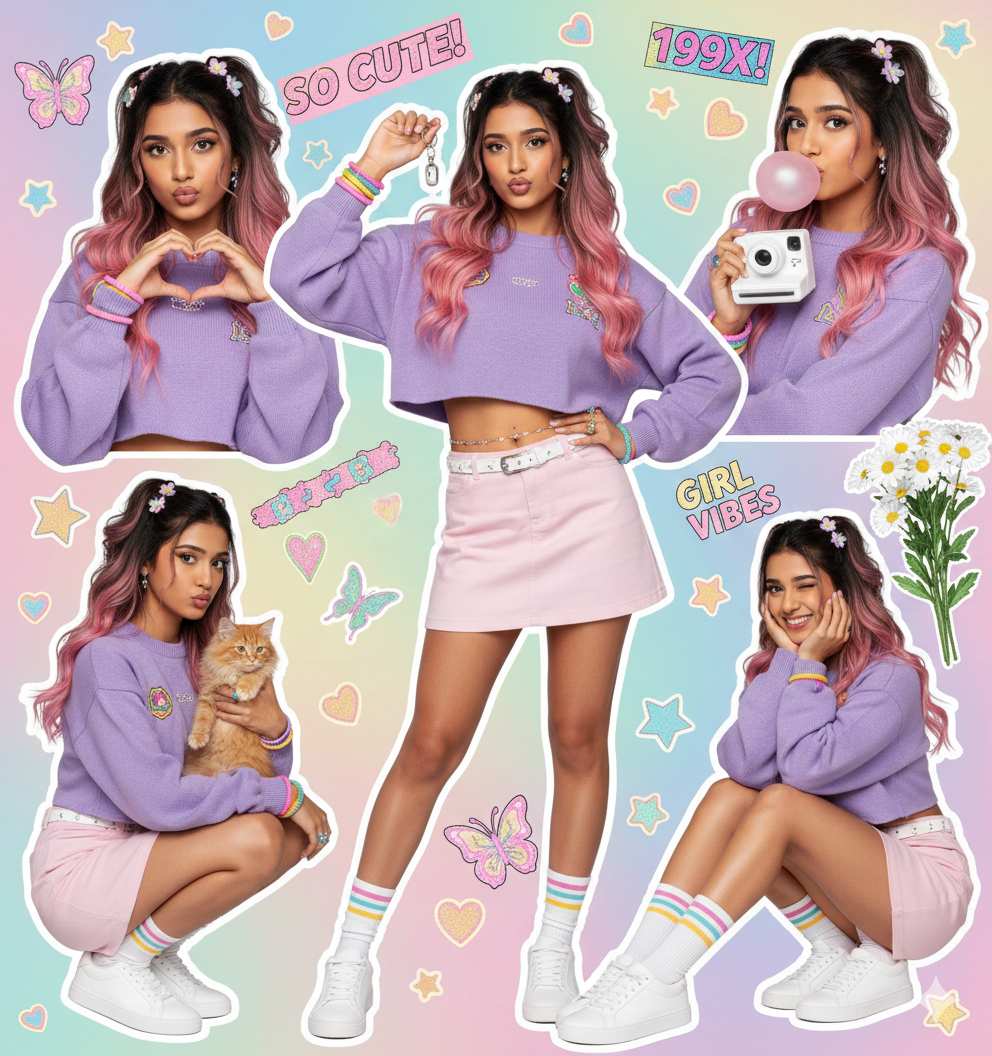 Y2K Girl Vibes Collage with Pastel Aesthetic Prompt | Nano Banana Prompt