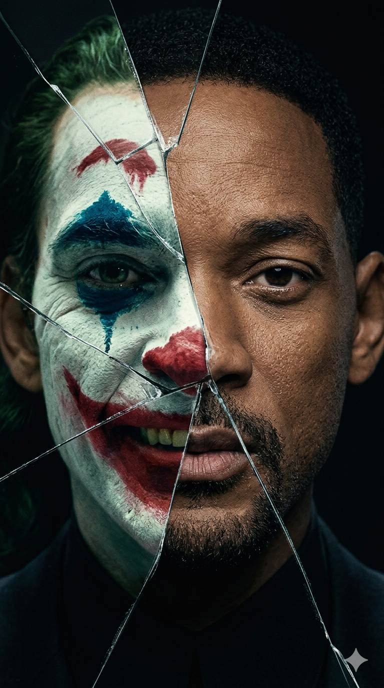 Behind the Glass Joker's Broken Mirror Portrait Prompt